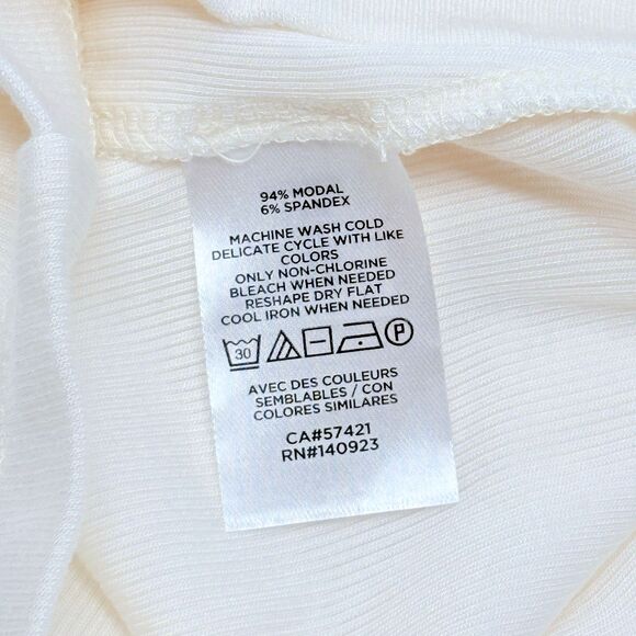 Ann Taylor Loft Womens Size M Cream Base Layer Long Sleeve Soft Knit Tee - Picture 4 of 7